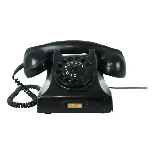 Vintage Zwarte Kiesschijf Telefoon Bakeliet PTT Ericsson Typ, Telecommunicatie, Vaste telefoons | Niet Draadloos, Gebruikt, Bakeliet