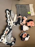 Kinder skeelers Oxelo maat 32–35 + beschermset (XS), Verstelbaar, Kinderen, Zo goed als nieuw, Inline skates 4 wielen