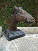 bronzen buste van een paardenhoofd., Antiek en Kunst, Ophalen, Brons
