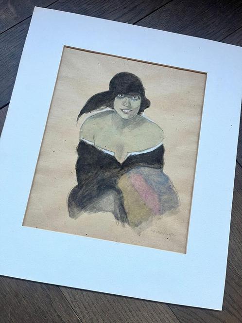Oude tekening / aquarel Harrie Kuyten!, Antiek en Kunst, Kunst | Tekeningen en Fotografie, Ophalen of Verzenden
