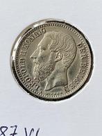 1 fr 1887 Vlaams Leopold 2, Zilver, Ophalen of Verzenden, Losse munt, Zilver