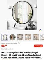 Nieuwe ronde zwarte spiegel, Huis en Inrichting, Ophalen, Zo goed als nieuw, Rond