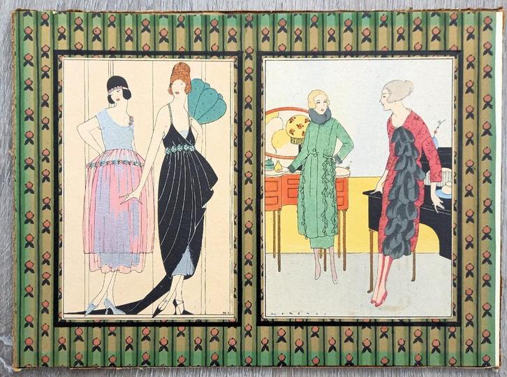 2 Art Deco prenten A462 zilveropdruk goudopdruk, Antiek en Kunst, Kunst | Litho's en Zeefdrukken, Ophalen of Verzenden