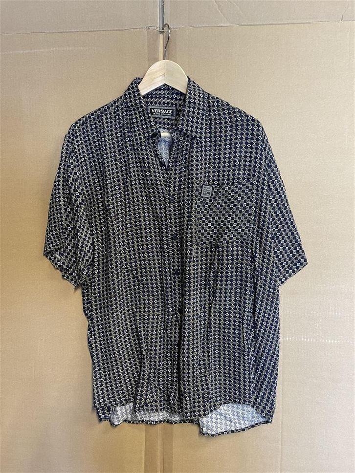 overhemd Versace Jeans Couture heren Patterned Shirt maat L, Kleding | Heren, Overhemden, Zo goed als nieuw, Ophalen of Verzenden
