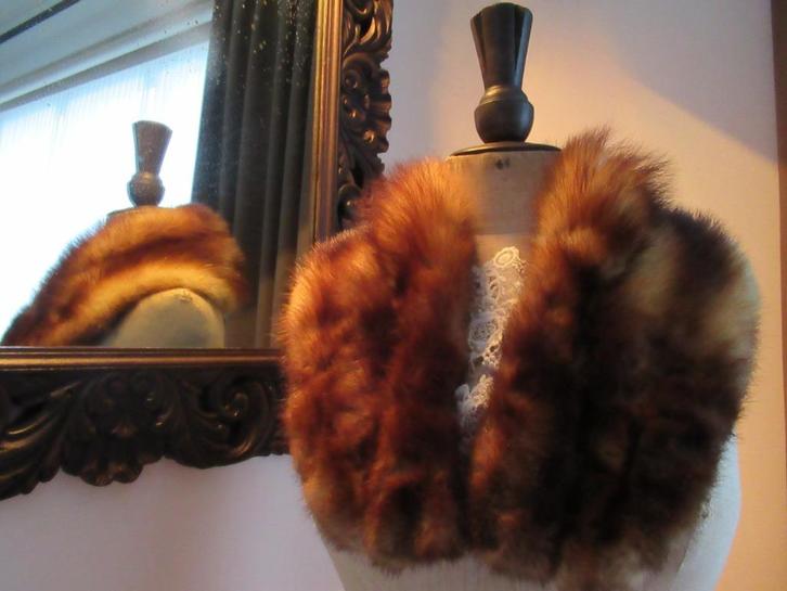 bontkraag-vos-fox-écht bont-stola-jaren 50-VINTAGE, Antiek en Kunst, Antiek | Kleding en Textiel, Ophalen of Verzenden