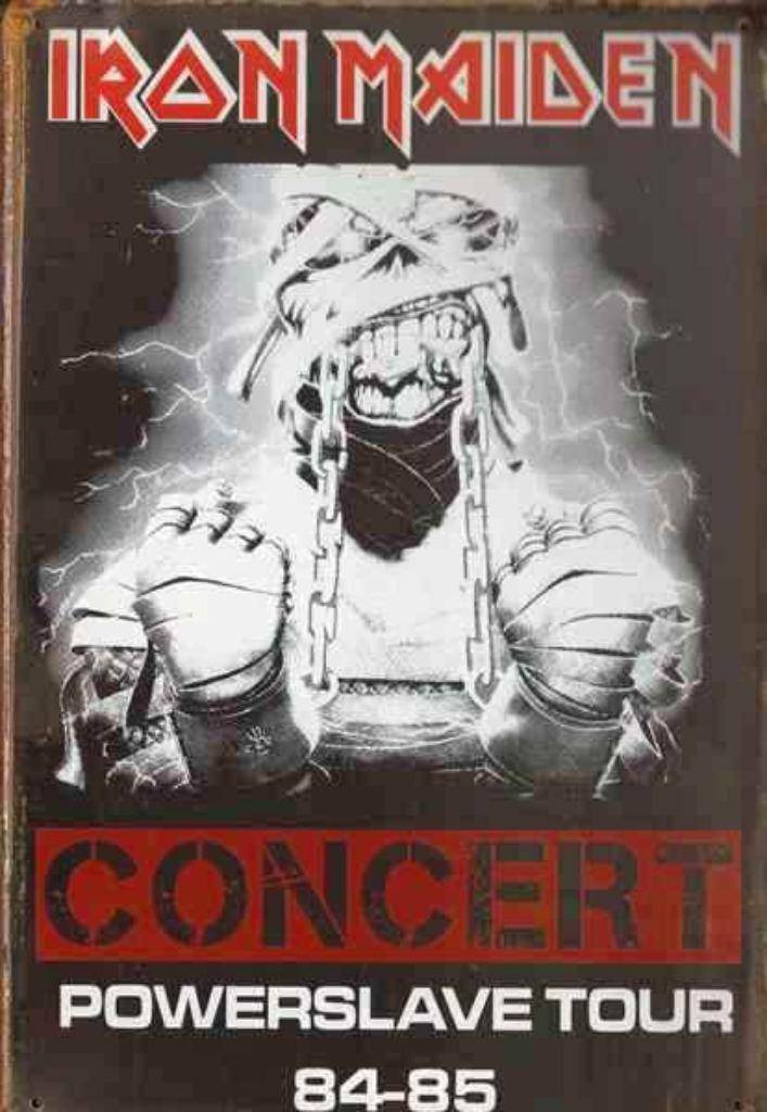 Metalen rusty-old vintage look wandplaat Iron Maiden, Verzamelen, Muziek, Artiesten en Beroemdheden, Nieuw, Ophalen of Verzenden