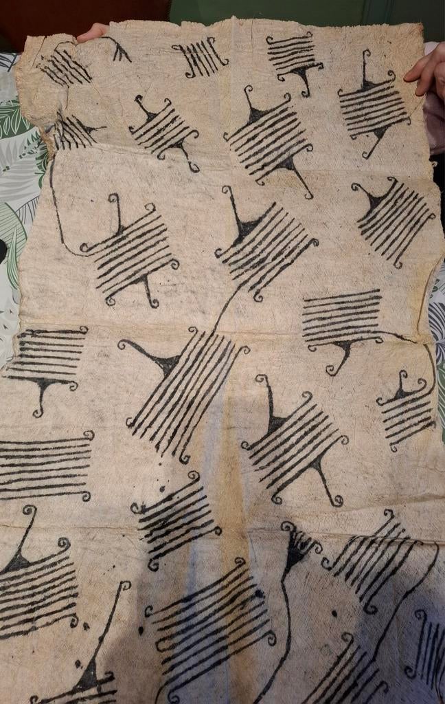 Mbuti schors tekening (2stuks), Antiquités & Art, Art | Art non-occidental, Enlèvement