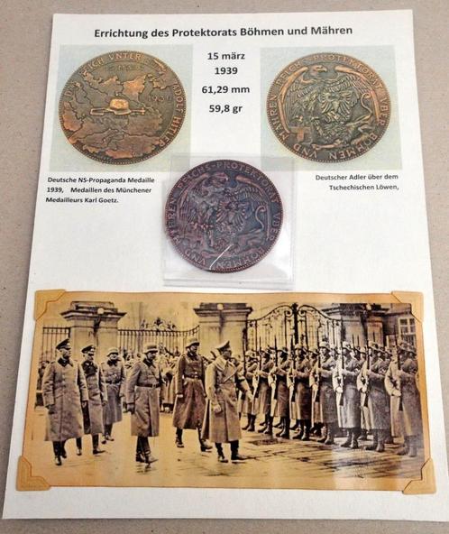 Medaille oprichting Reichsprotektoraat Böhmen & Mähren + fot, Verzamelen, Militaria | Tweede Wereldoorlog, Landmacht, Embleem of Badge