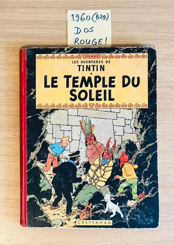 Tintin - Le temple du Soleil (B29, 1960) dos rouge !