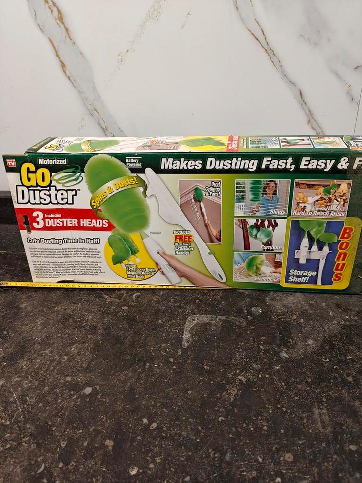 Go Duster – Motorized Stofborstel Set (Nieuw in Doos!) –, Huis en Inrichting, Schoonmaakartikelen, Ophalen of Verzenden
