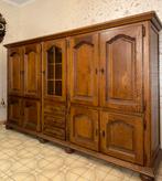 Dressoir salon avec vitrine et tiroirs en chêne véritable, Ophalen, Zo goed als nieuw