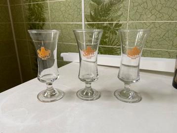 3 identieke glazen Hasseltse Koffie Fryns, Verzamelen, Glas en Drinkglazen, Ophalen of Verzenden