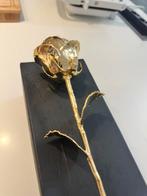 In goud gedoopte roos, gouden roos gedoopt in echt goud, Antiek en Kunst, Ophalen