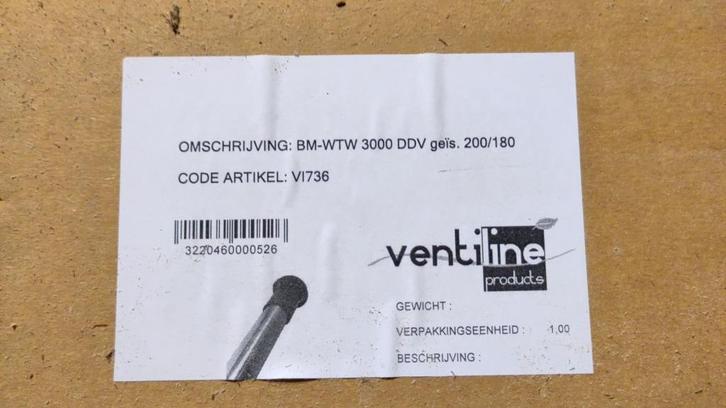 2 x Ventiline BM-WTW 3000 ventilatiedakdoorvoer VI736., Doe-het-zelf en Bouw, Dakpannen en Dakbedekking, Nieuw, Overige typen