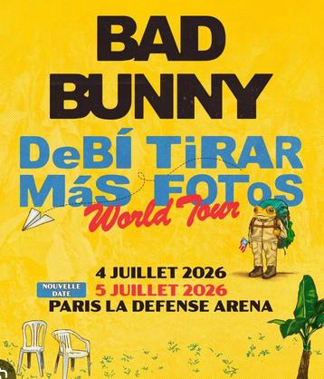 2 places Platinum - Concert Bad Bunny - Paris 04/07/026 beschikbaar voor biedingen