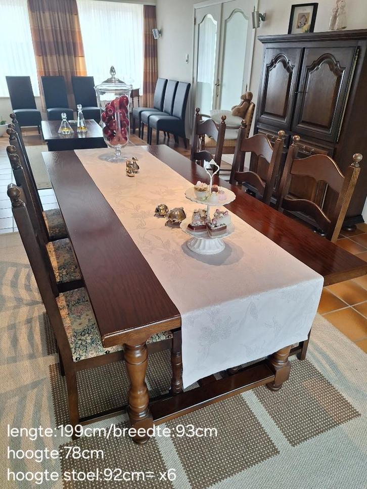 Complete eetkamer, Huis en Inrichting, Complete eetkamers, Zo goed als nieuw, 6 tot 8 stoelen, Ophalen