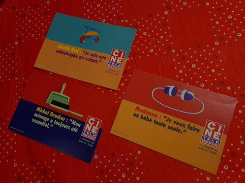 3 cartes postales Ciné Télé Revue, Verzamelen, Postkaarten | Themakaarten, Ongelopen, 1980 tot heden, Cultuur en Media, Ophalen of Verzenden