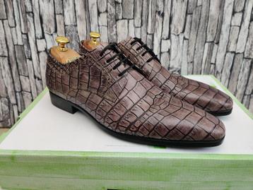 Ambiorix bruine croco schoenen voor mannen - Maat 42,5