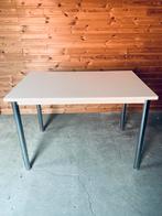 Unic design keukentafel met wit blad en chrome poten, Huis en Inrichting, Tafels | Eettafels, Ophalen, Gebruikt, 100 tot 150 cm