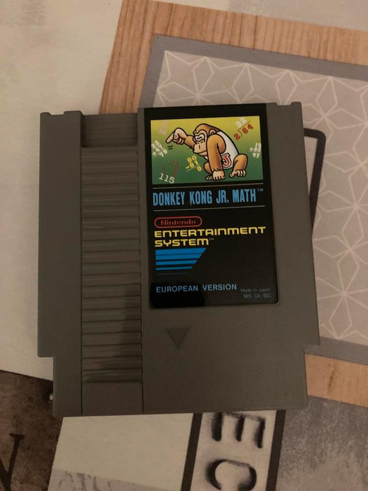 Nintendo NES: Donkey Kong Jr Math Europese versie, Games en Spelcomputers, Games | Nintendo NES, Zo goed als nieuw, Ophalen of Verzenden