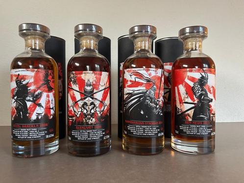 Signatory Vintage Samurai Labels 4 x 70cl / Kirsch Whisky, Verzamelen, Wijnen, Ophalen