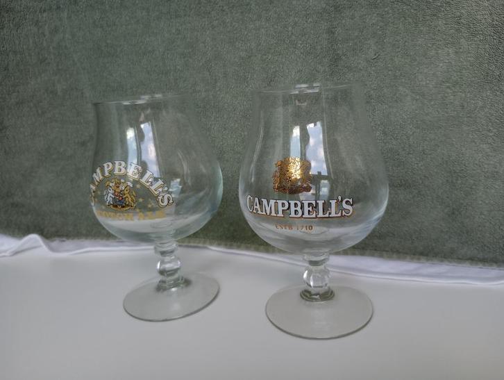 2x Campbell's : verschillende uitvoering, Verzamelen, Biermerken, Zo goed als nieuw, Glas of Glazen, Overige merken, Ophalen of Verzenden