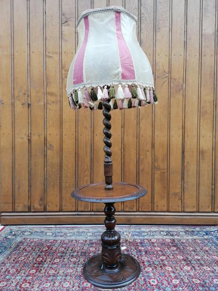 Vintage houten staanlamp, Antiek en Kunst, Antiek | Verlichting, Ophalen