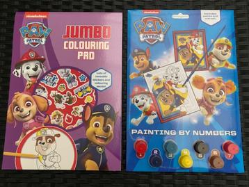 Set paw patrol, jumbo kleur+ stickers, kleuren met nummers