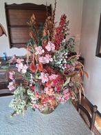 Vergulde pot gedroogde/kunst bloemen, Ophalen, Zo goed als nieuw