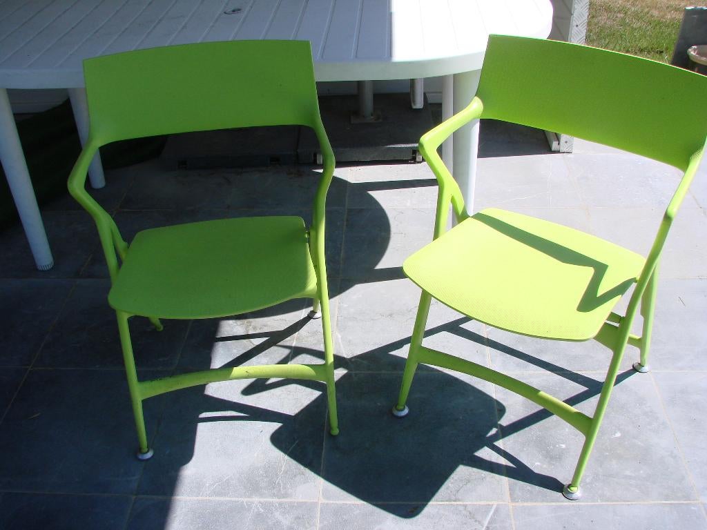 2 terras-tuinstoelen inklapbaar, Jardin & Terrasse, Chaises de jardin, Enlèvement, Comme neuf, Synthétique, Pliant