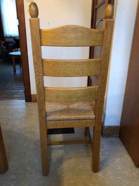 6 chaises en chêne massif clair, Maison & Meubles, Brun, Enlèvement, Classique, Bois