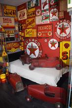 collection 4 voiture à pedales 1930 plaque émaillée, Enlèvement, Utilisé, Panneau publicitaire