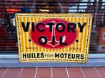 Ancien panneau d'affichage pour huile à moteur Victory, Collections, Enlèvement ou Envoi, Utilisé, Panneau publicitaire