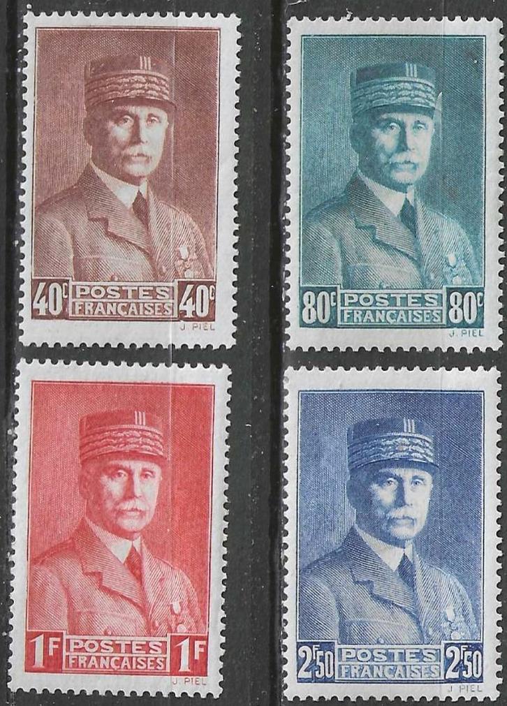 France 1940/1941 - Yvert 470-473 - Maréchal Pétain (PF), Timbres & Monnaies, Timbres | Europe | France, Non oblitéré, Envoi