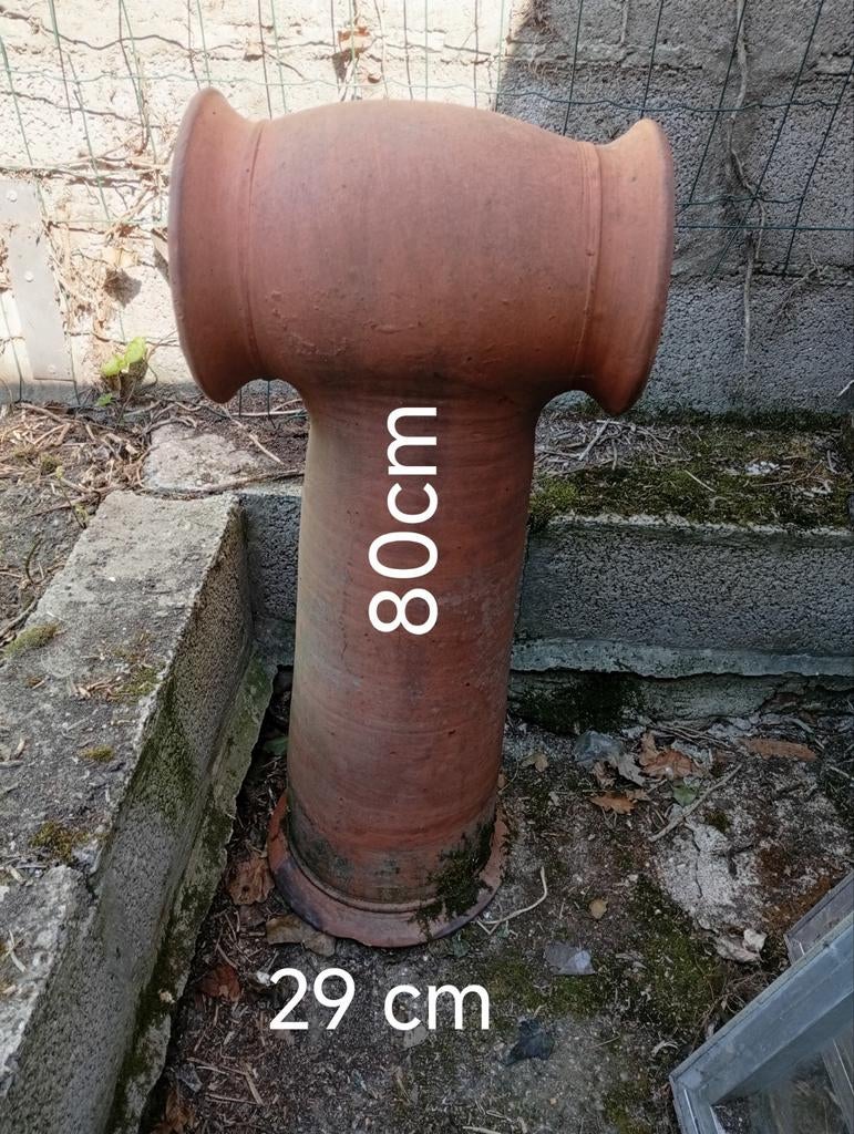 Mitre ancien en terre cuite – 80 cm – élément de cheminée, Tuin en Terras, Bloempotten, Aardewerk, Tuin, Ophalen