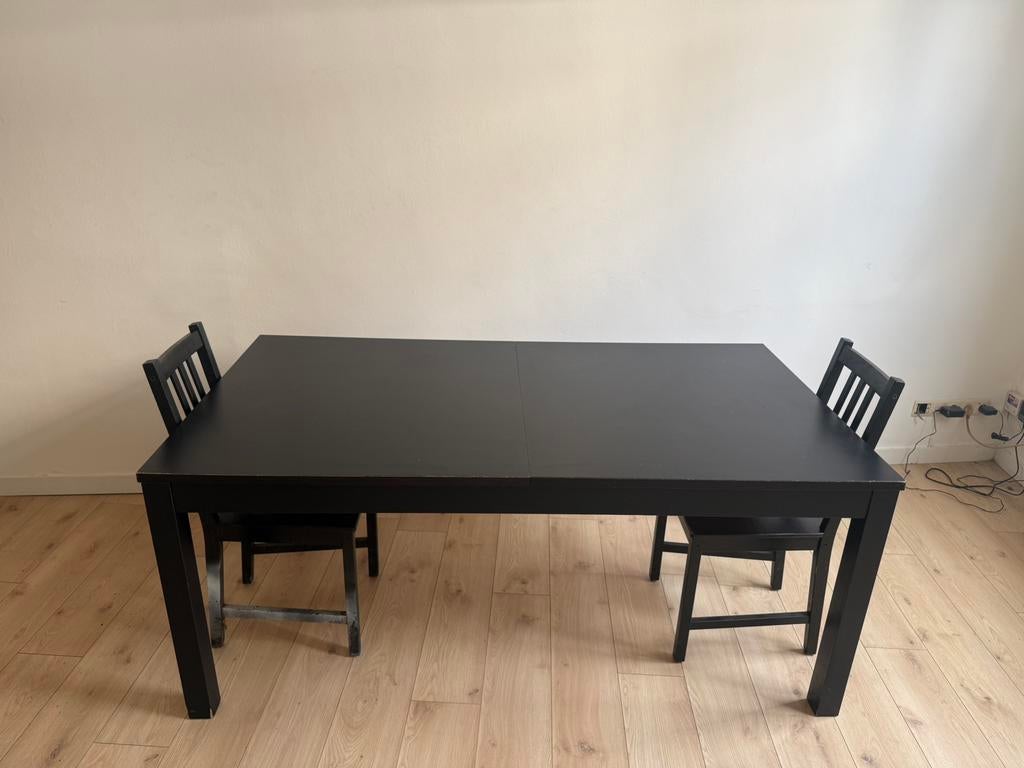 Eettavel  met 2 stoelen (MOET VANDAAG WEG), Ophalen, Gebruikt, Vierkant, 50 tot 100 cm