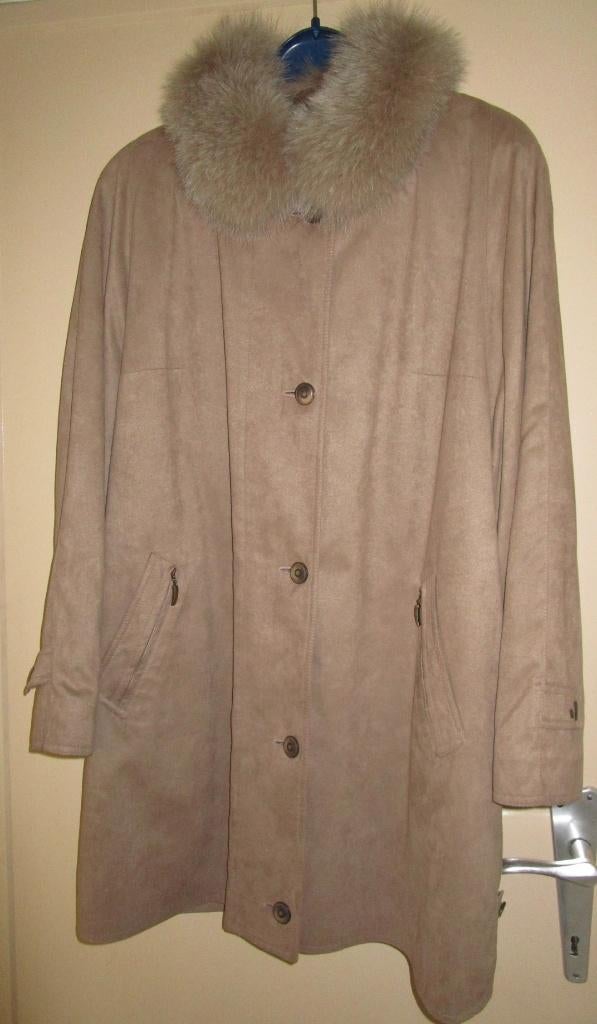 Dames mantel jas in daim-look MARCONA maat 44/46, Kleding | Dames, Beige, Maat 42/44 (L), Ophalen of Verzenden, Marcona