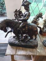 mooie jager te paard in brons 60 x60 cm, Ophalen