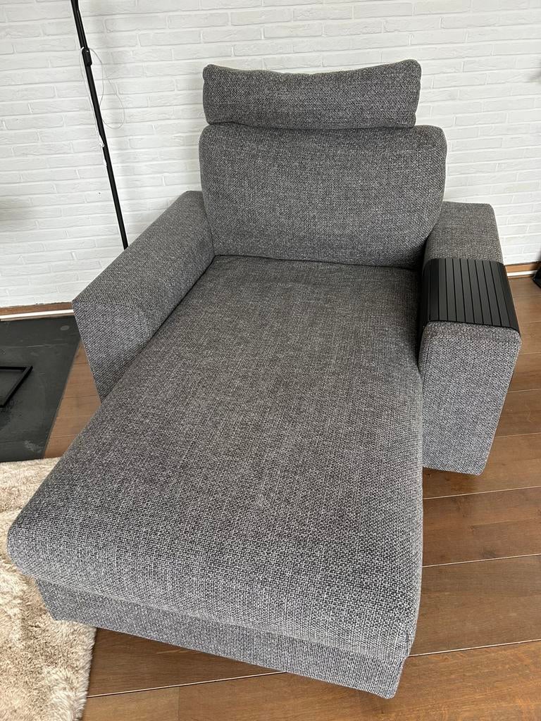 Ikea chaise longuezetel ‘Vimle’ grijs/zwart, Huis en Inrichting, Ophalen, Zo goed als nieuw
