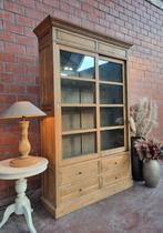 Eiken buffetkast/vitrinekast art:20/26, Huis en Inrichting, Kasten | Buffetkasten, Ophalen, Met deur(en), 200 cm of meer, 150 tot 200 cm