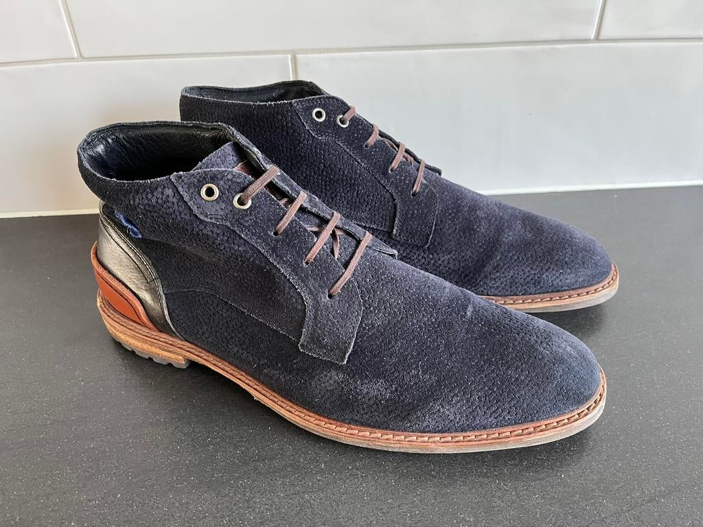 Floris van Bommel herenschoenen maat 10 / 44 H, Blauw, Ophalen of Verzenden, Zo goed als nieuw, Veterschoenen