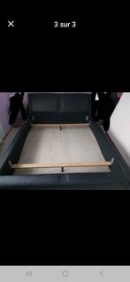 Lit spring box noir, Huis en Inrichting, Ophalen, Gebruikt, Voir photo, Zwart