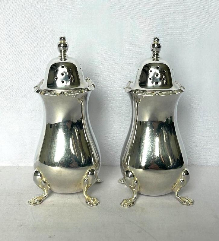 Garrard & co London verzilverde peper zout strooiers, Antiek en Kunst, Antiek | Zilver en Goud, Ophalen of Verzenden
