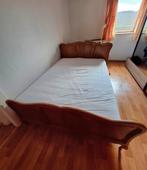 Lit deux personnes en bois, Ophalen, Bruin, Tweepersoons, 140 cm