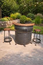 Bar avec 2 tabourets, 2 tabourets, Enlèvement, Utilisé, Bois