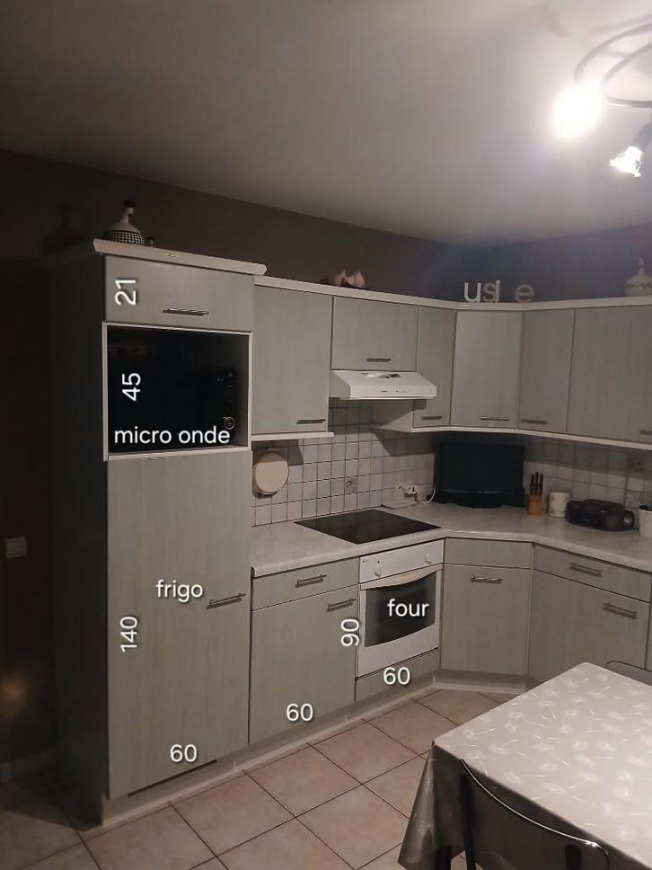 Cuisine équipée, Maison & Meubles, Cuisine | Cuisines complètes, Utilisé, Cuisine d'angle, Vert, Bois, Enlèvement