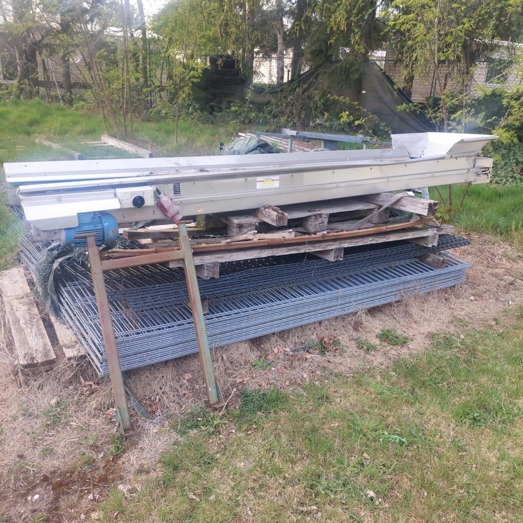 Rvs opvoer transportband  3 meter lang en 36 cm breed, Ophalen