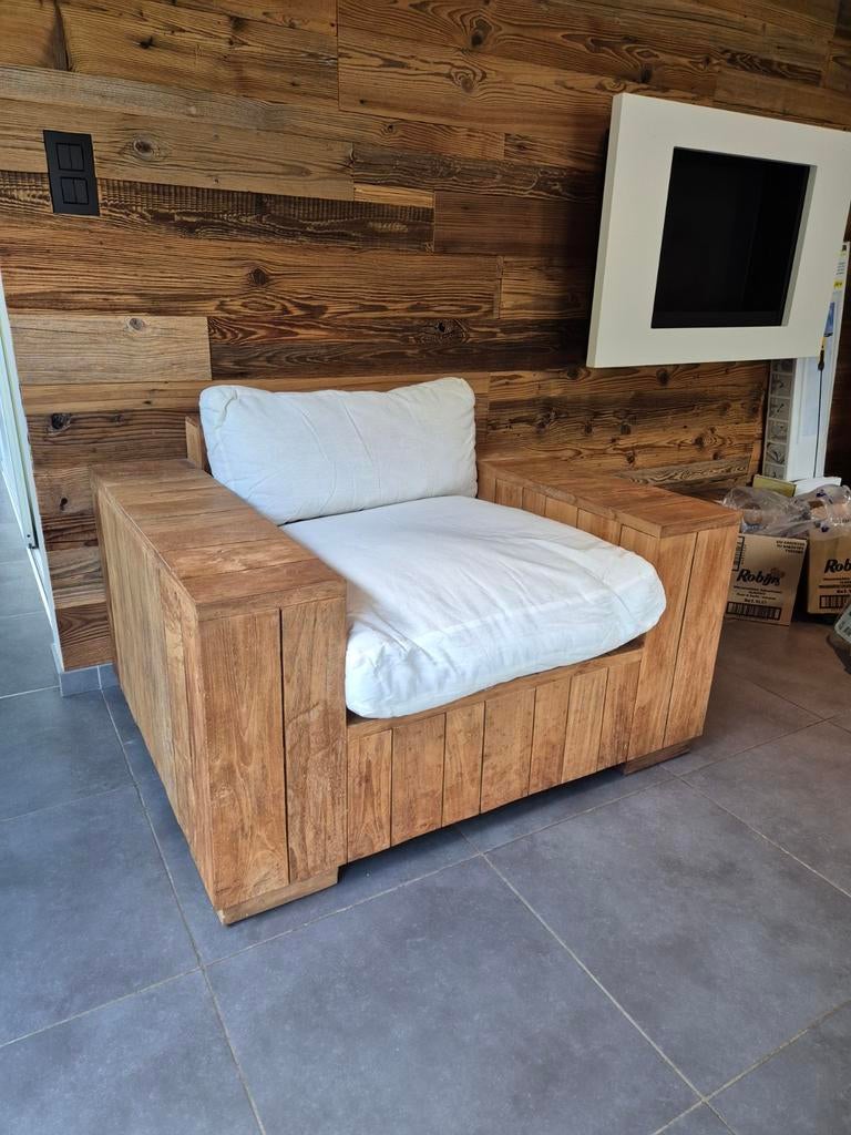 Maison Du Monde Houten Zetel Stoel, Tuin en Terras, Ophalen