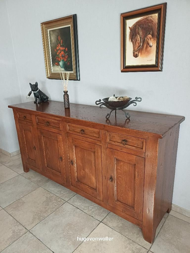 100% Franse eiken eetkamer van Pierson Frankrijk, Huis en Inrichting, Complete eetkamers, Zo goed als nieuw, 4 tot 6 stoelen, Ophalen