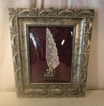 Beau cadre photo ancien avec verre sphérique - 43x34, Enlèvement ou Envoi, Comme neuf